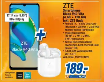 expert Octomedia ZTE Smartphone Blade V40 Vita (4GB + 128GB) inkl. ZTE Buds Angebot