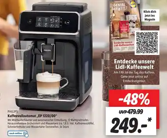 Lidl Philips Kaffeevollautomat ,,EP 1220/00" Angebot