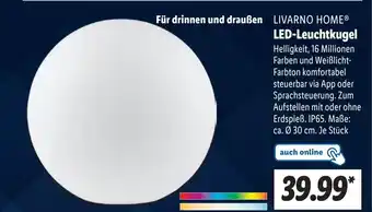 Lidl Livarno Home LED-Leuchtkugel Ø 30 cm. Angebot