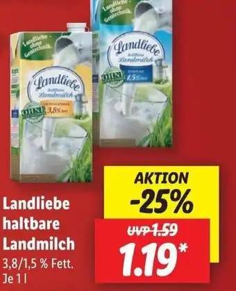 Lidl Landliebe haltbare Landmilch 1 l Angebot