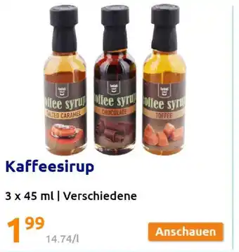 Action Kaffeesirup 3*45ml Angebot