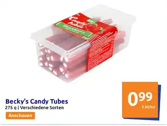 Action Becky's Candy Tubes 275g Angebot