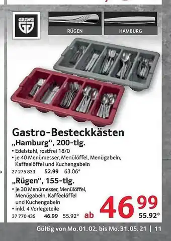 Selgros Gastro-Besteckkästen ,,Hamburg", 200-tlg. Angebot