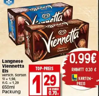 Elli Markt Langnese Viennetta Eis 650ml Packung Angebot