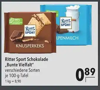 CITTI Markt Ritter sport schokolade „bunte vielfalt“ Angebot