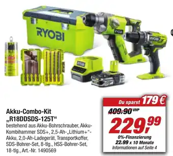 toom Baumarkt Ryobi Akku Combo Kit ,,R18DDSDS-125T" Angebot