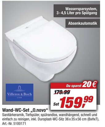 toom Baumarkt Villeroy & Boch Wand WC-Set ,,O.novo" Angebot