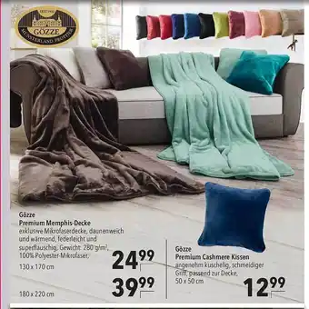 CITTI Markt Gözze premium memphis-decke oder premium cashmere kissen Angebot