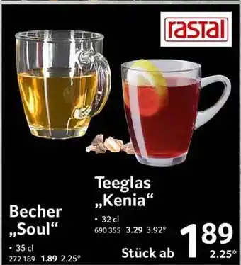 Selgros Teeglas „kenia“ oder becher „soul“ rastal Angebot