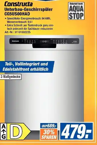 Expert Technomarkt Constructa Unterbau Geschirrspüler CG5US00HAD Angebot