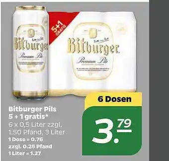 NETTO Bitburger Pils 5+1 gratis Angebot