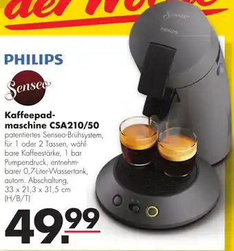 Handelshof Philips Kaffeepadmaschine CSA210/50 Angebot