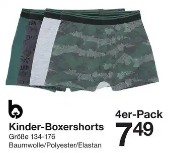 Zeeman Kinder Boxershorts 4er Pack Angebot