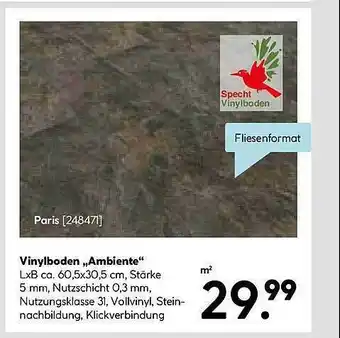 Hellweg Vinylboden „ambiente“ Angebot