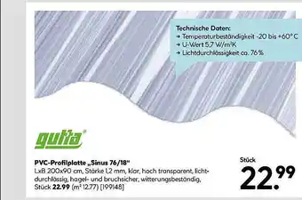 Hellweg Gutta pvc-profilplatte „sinus 76-18“ Angebot