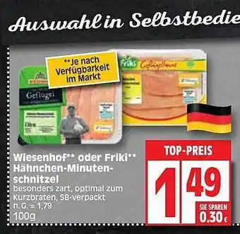 Edeka Wiesenhof oder friki hähnchen-minuten-schnitzel Angebot