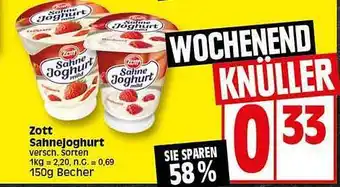 Elli Markt Zott sahnejoghurt Angebot