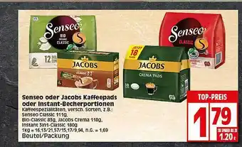 Elli Markt Senseo oder jacobs kaffepads oder instant-becherportionen Angebot