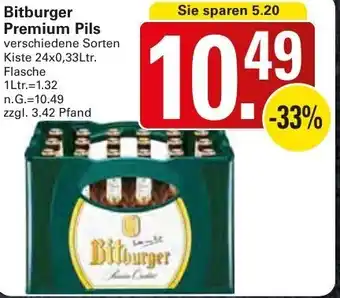 WEZ Bitburger Premium Pils 24x0,33Ltr. Flasche Angebot