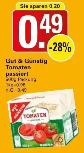 WEZ Gut & Günstig Tomaten passiert 500g Packung Angebot