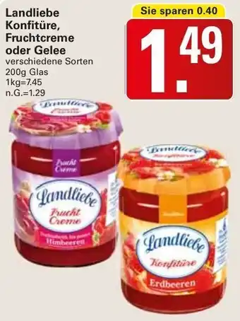 WEZ Landliebe Konfitüre, Fruchtcreme oder Gelee 200g Glas Angebot