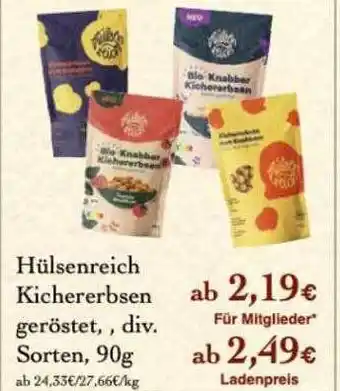 LPG Biomarkt Hülsenreich kichererbsen geröstet Angebot