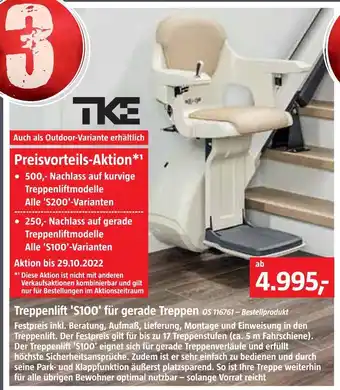 Bauhaus Treppenlift 'S100' für gerade Treppen Angebot