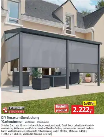 Bauhaus Diy terrassenüberdachung 'gartenzimmer' Angebot
