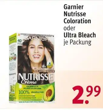 Rossmann Garnier nutrisse coloration oder ultra bleach Angebot