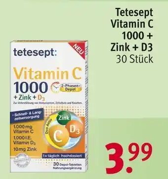 Rossmann Tetesept vitamin c 1000 + zink + d3 Angebot