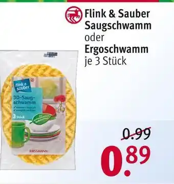 Rossmann Flink & sauber saugschwamm oder ergoschwamm Angebot