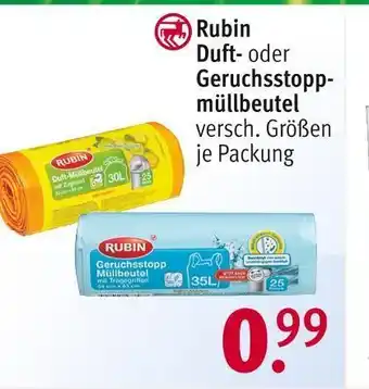 Rossmann Rubin duft- oder geruchsstoppmüllbeutel Angebot