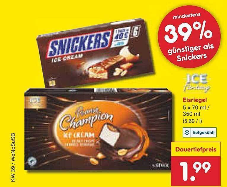 Ice eisriegel Angebot bei Netto MarkenDiscount