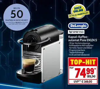 METRO DeLonghi Nespresso Kapsel-Kaffeeautomat Pixie | EN124.S Angebot