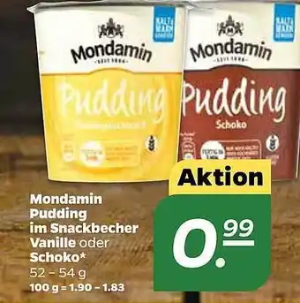 NETTO Mondamin Pudding im Snackbecher Vanille oder Schoko Angebot