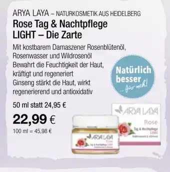 Vitalia Arya Laya Rose Tag & Nachtpflege Light-Die Zarte 50ml Angebot