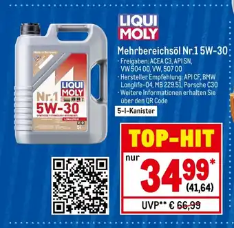 METRO Liqui Moly Mehrbereichsol Nr.1 5W-30 5L Angebot