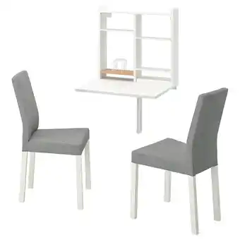 IKEA Norberg / kättil tisch und 2 stühle weiß/knisa hellgrau Angebot