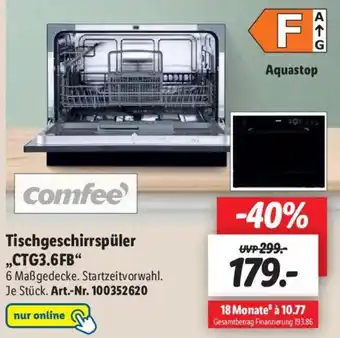 Lidl Comfee Tischgeschirrspüler ,,CTG3.6FB" Angebot