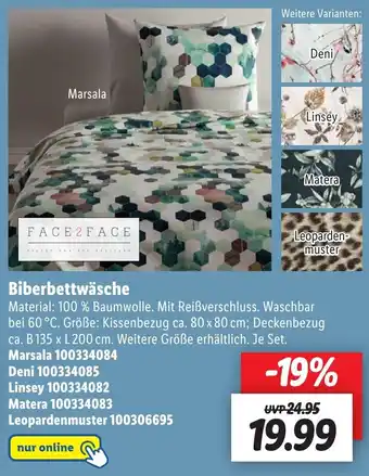 Lidl Face2Face Biberbettwäsche Angebot