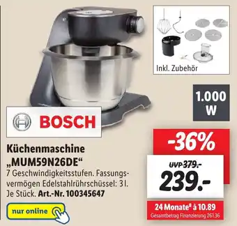 Lidl Bosch Küchenmaschine ,,MUM59N26DE" Angebot