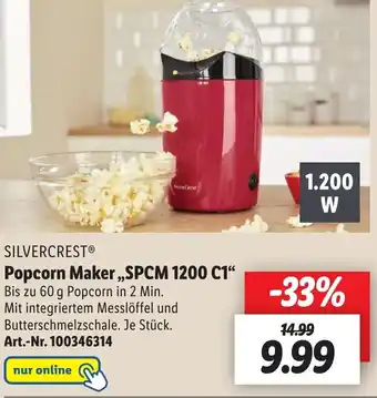 Lidl Silvercrest Popcorn Maker ,,SPCM 1200 C1" Angebot