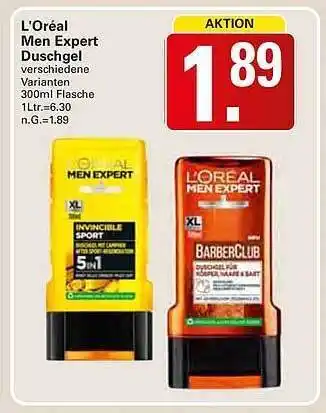 WEZ L'oréal men expert duschgel Angebot