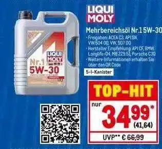 METRO Liqui moly mehrbereichsöl nr.15w30 Angebot