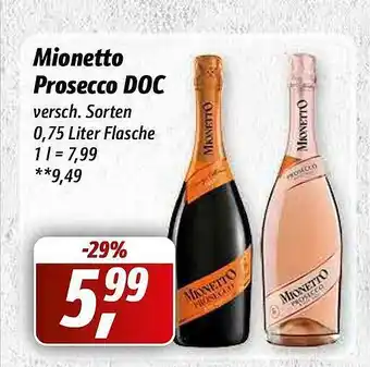 Simmel Mionetto prosecco doc Angebot