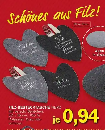 KODi Filz-bestecktasche herz Angebot