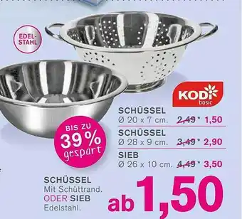 KODi Schüssel oder sieb Angebot