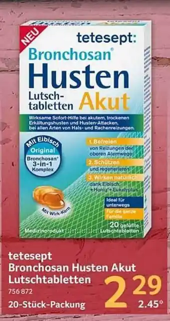 Selgros Tetesept bronchosan husten akut lutschtabletten Angebot