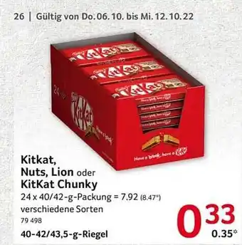 Selgros Kitkat, nuts, lion oder kitkat chunky Angebot