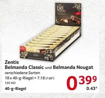 Selgros Zentis belmanda classic und belmanda nougat Angebot